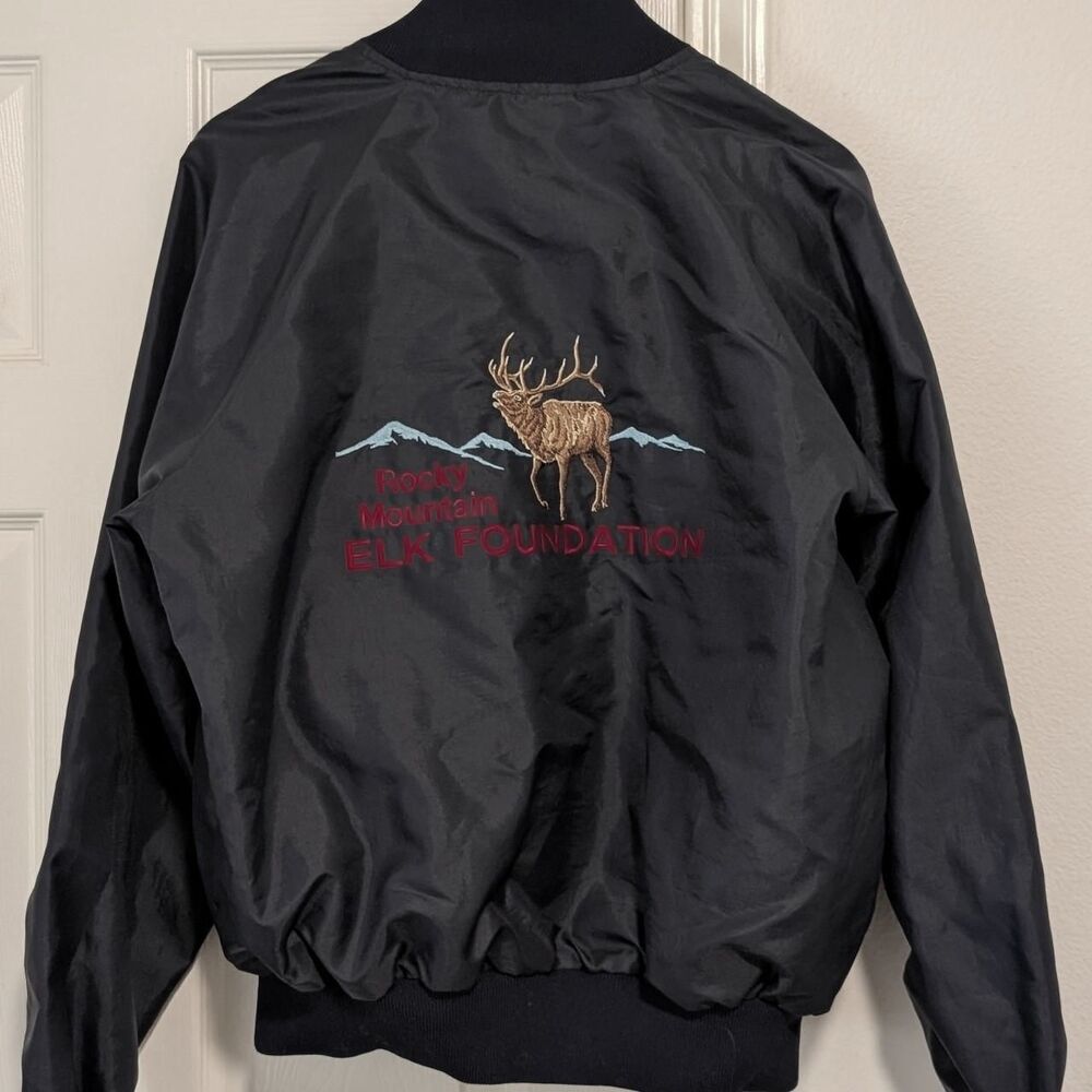 Elk Foundation Men's Navy Nylon Bomber Jacket -- Men's L